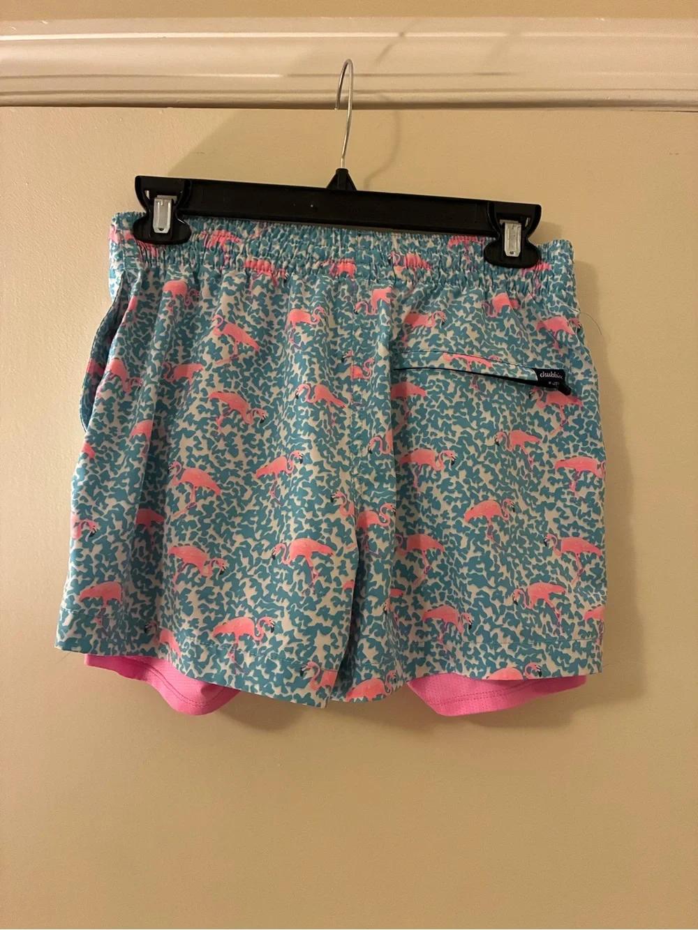 Chubbies Flamingo Swim Trunks with Pink Liner